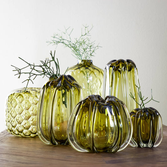 Vase en Verre Murela Vert Olive - Light & Living