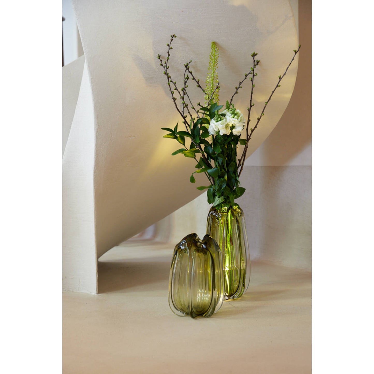 Vase en Verre Murela Vert Olive - Light & Living