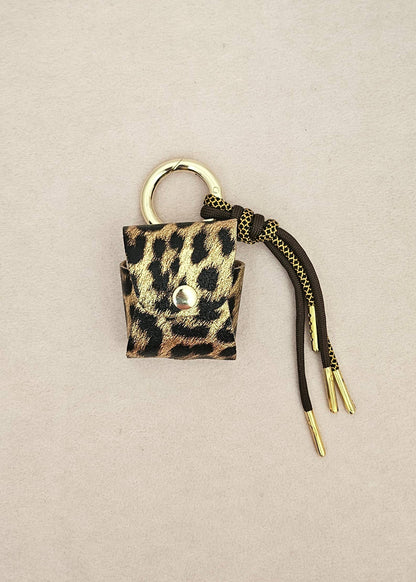 Étuis Porte-Écouteurs en Cuir Effet Métalique, Bijoux de Sac