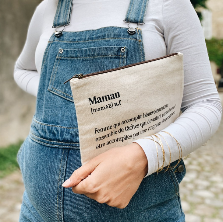 Trousse Maman en Coton BIO 18x25 cm - Family Impact Stories
