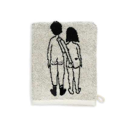 Set de Deux Gants de Toilette Illustration "Couple Nu" - Helen B
