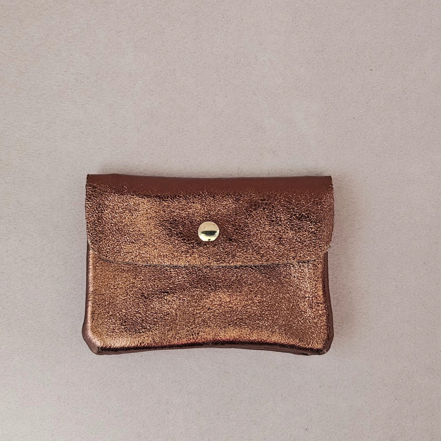 Porte-Monnaie en Cuir de Vachette Métallisé 11x8 cm