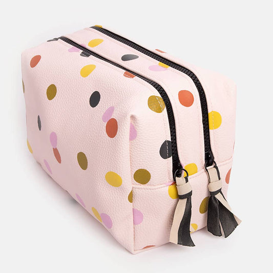Trousse de Toilette XL Rose Pale à Pois - Caroline Gardner