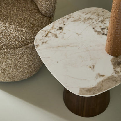 Bout de Canapé Alessandra en Céramique & Bois H.58 cm - Signature