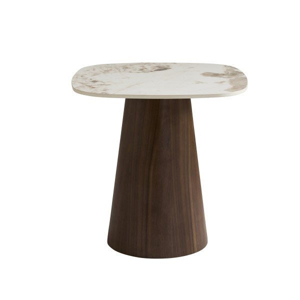 Bout de Canapé Alessandra en Céramique & Bois H.58 cm - Signature