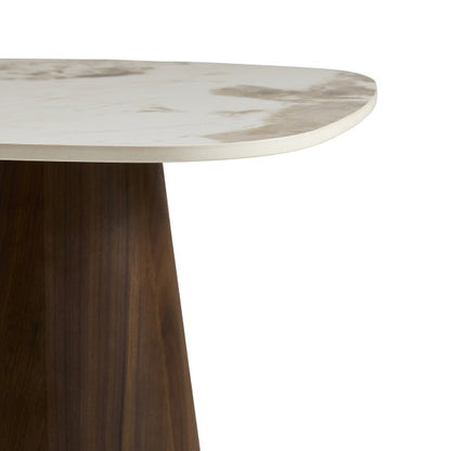 Bout de Canapé Alessandra en Céramique & Bois H.58 cm - Signature