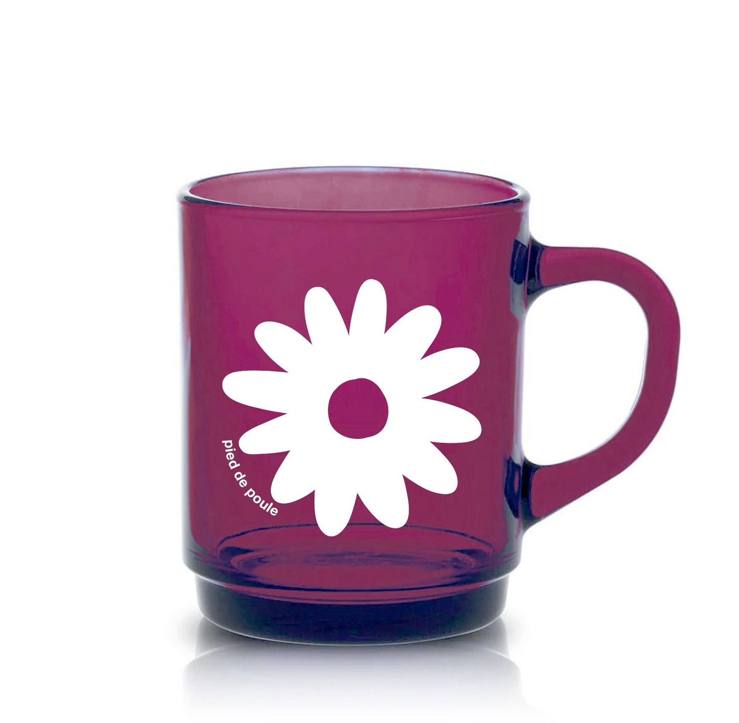 Set de 4 Mugs en Verre Rétros Prunes Fleurs - Duralex