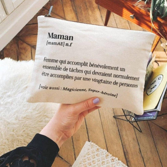 Trousse Maman en Coton BIO 18x25 cm - Family Impact Stories