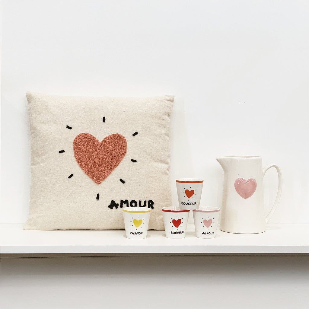 Pichet en Faïence Coeur Rouge ou Bleu 1L - Opjet