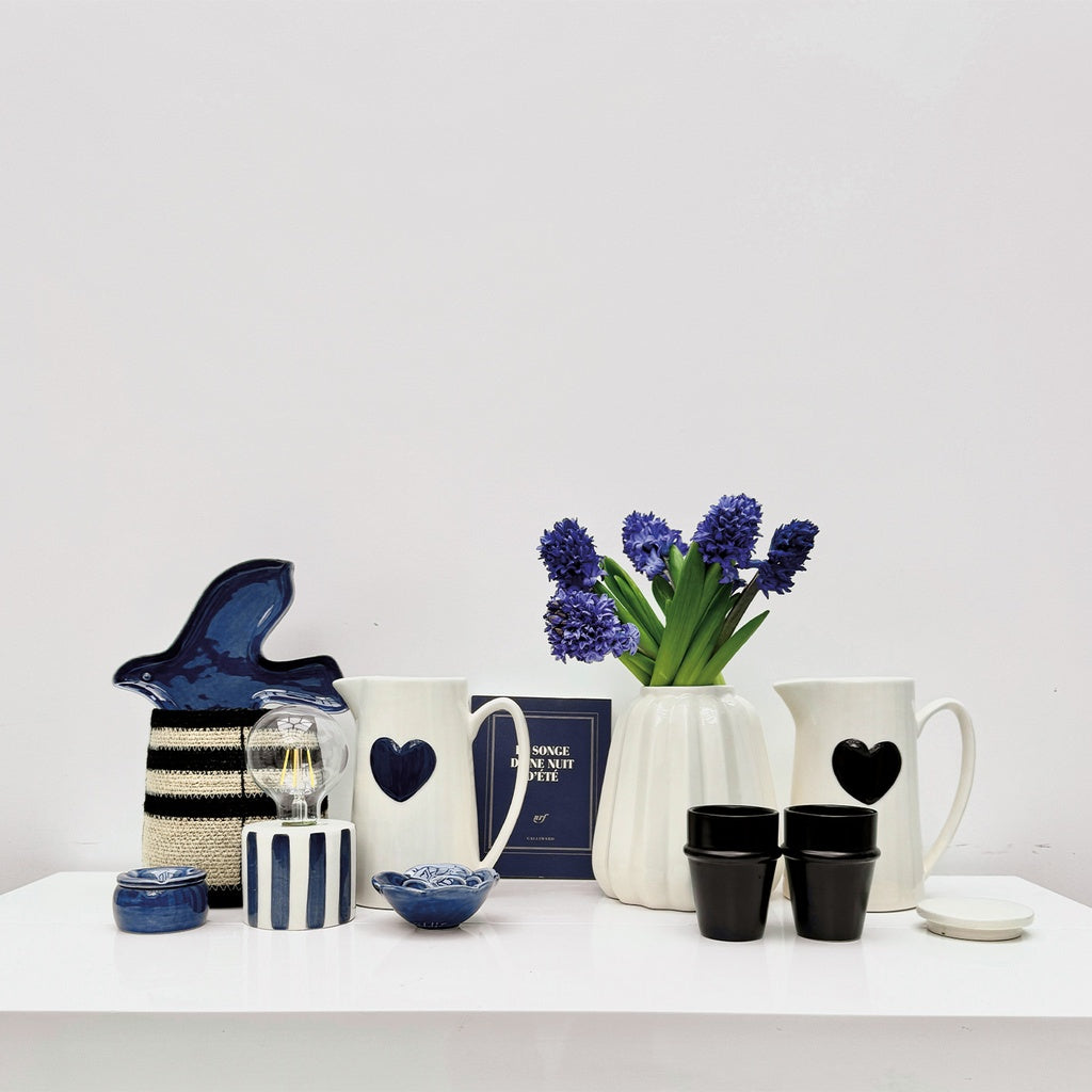 Pichet en Faïence Coeur Rouge ou Bleu 1L - Opjet