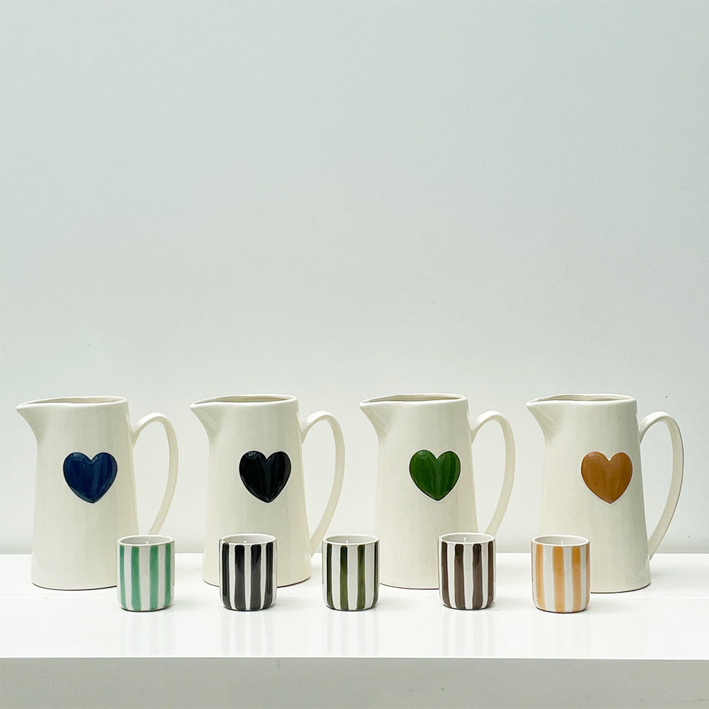 Pichet en Faïence Coeur Rouge ou Bleu 1L - Opjet