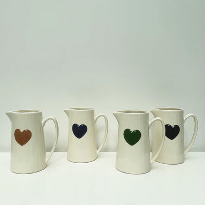 Pichet en Faïence Coeur Rouge ou Bleu 1L - Opjet