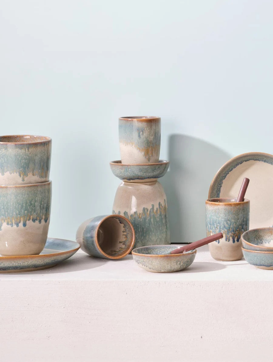 Set de 4 Tasses à Café en Grès Bi-Colore - Asa