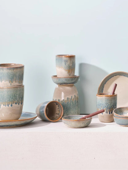 Set de 4 Tasses à Café en Grès Bi-Colore - Asa