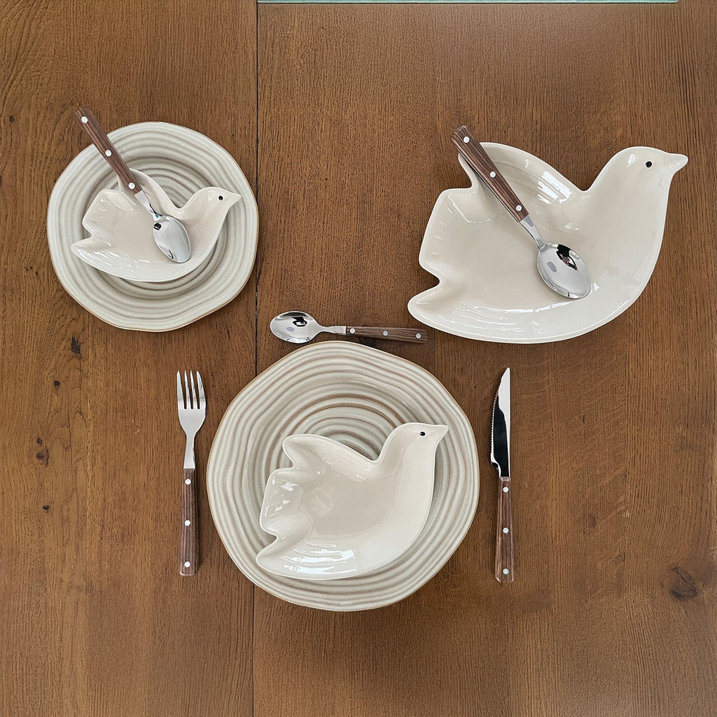 Plat de Présentation Oiseaux Cuicui en Porcelaine - Opjet