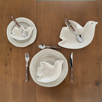 Plat de Présentation Oiseaux Cuicui en Porcelaine - Opjet