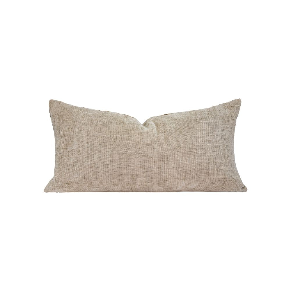 Coussin Zia en Velours et Lin Bi-Face 30x60 cm - Bedandphilosophy