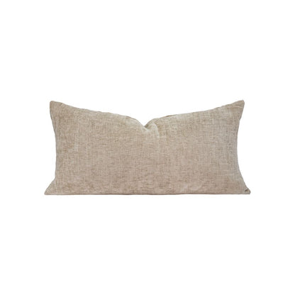 Coussin Zia en Velours et Lin Bi-Face 30x60 cm - Bedandphilosophy