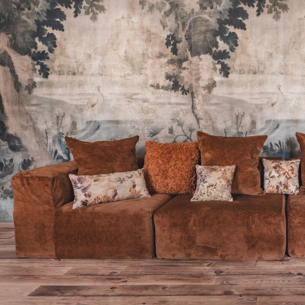 Coussin Zia en Velours et Lin Bi-Face 30x60 cm - Bedandphilosophy