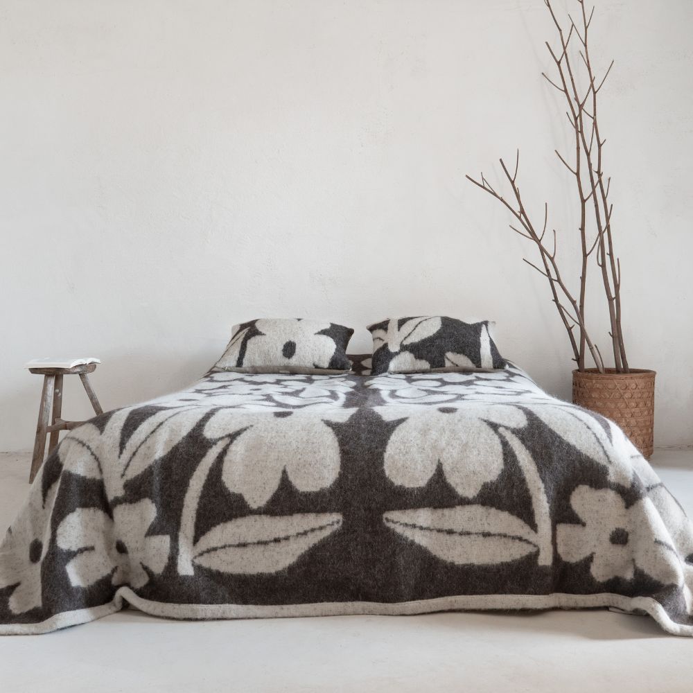 Coussin Mimo Fleuris en Laine & Lin 40x60 cm - Bedandphilosophy