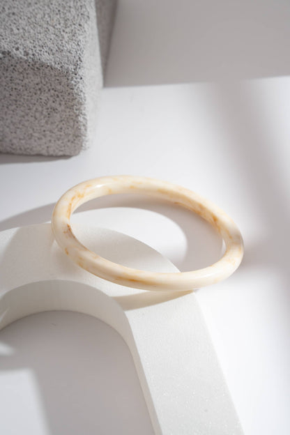 Bracelets Résine fin — Ambre, Crème et Brun Élégance