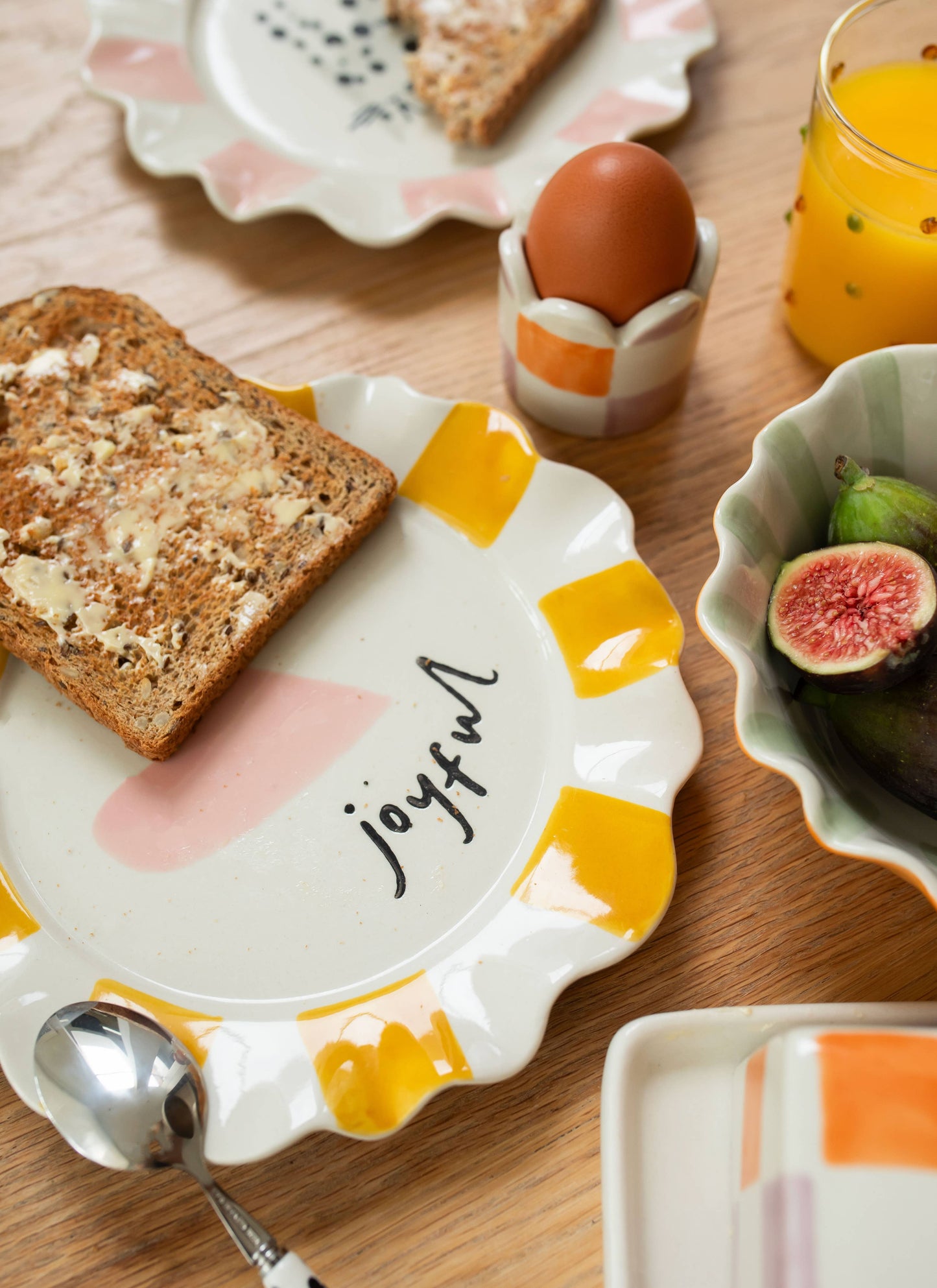 Set de 2 Assiettes Cœur Rose Joyful - Caroline Gardner