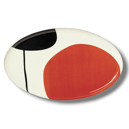 Plateau Ovale Zen en Métal Style Contemporain 18x35cm - Gangzaï