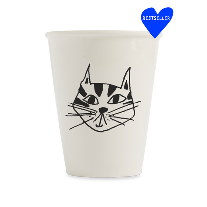 Tasse en Porcelaine "Kitty" Tête de Chat - Helen B