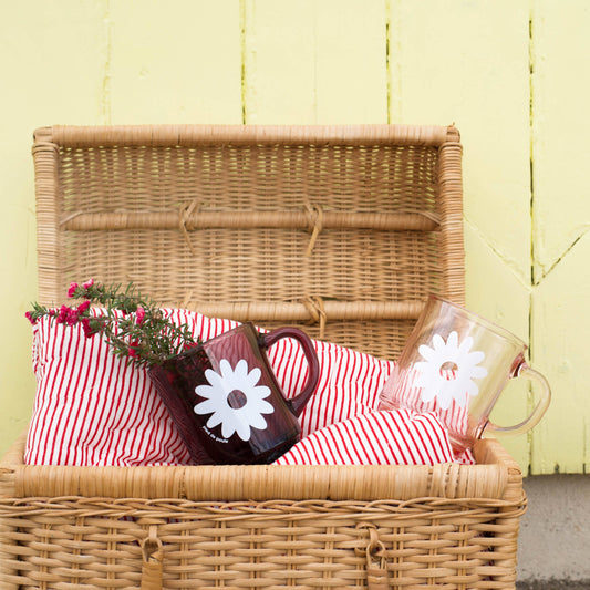 Set de 4 Mugs en Verre Rétros Prunes Fleurs - Duralex