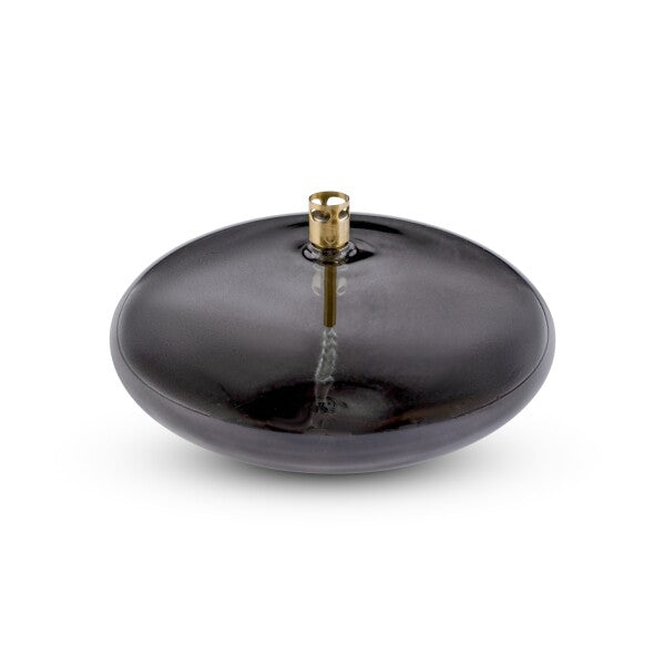 Lampe à Huile Disque en Verre Transparent ou Noir - Peri Living
