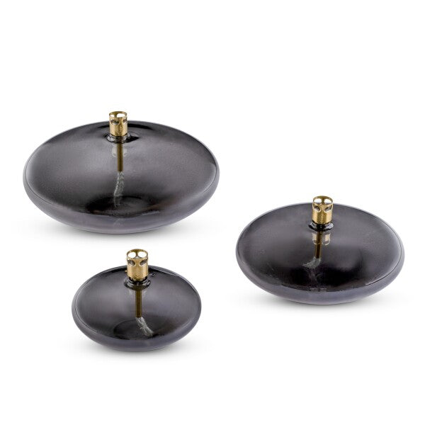 Lampe à Huile Disque en Verre Transparent ou Noir - Peri Living