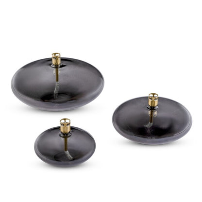 Lampe à Huile Disque en Verre Transparent ou Noir - Peri Living