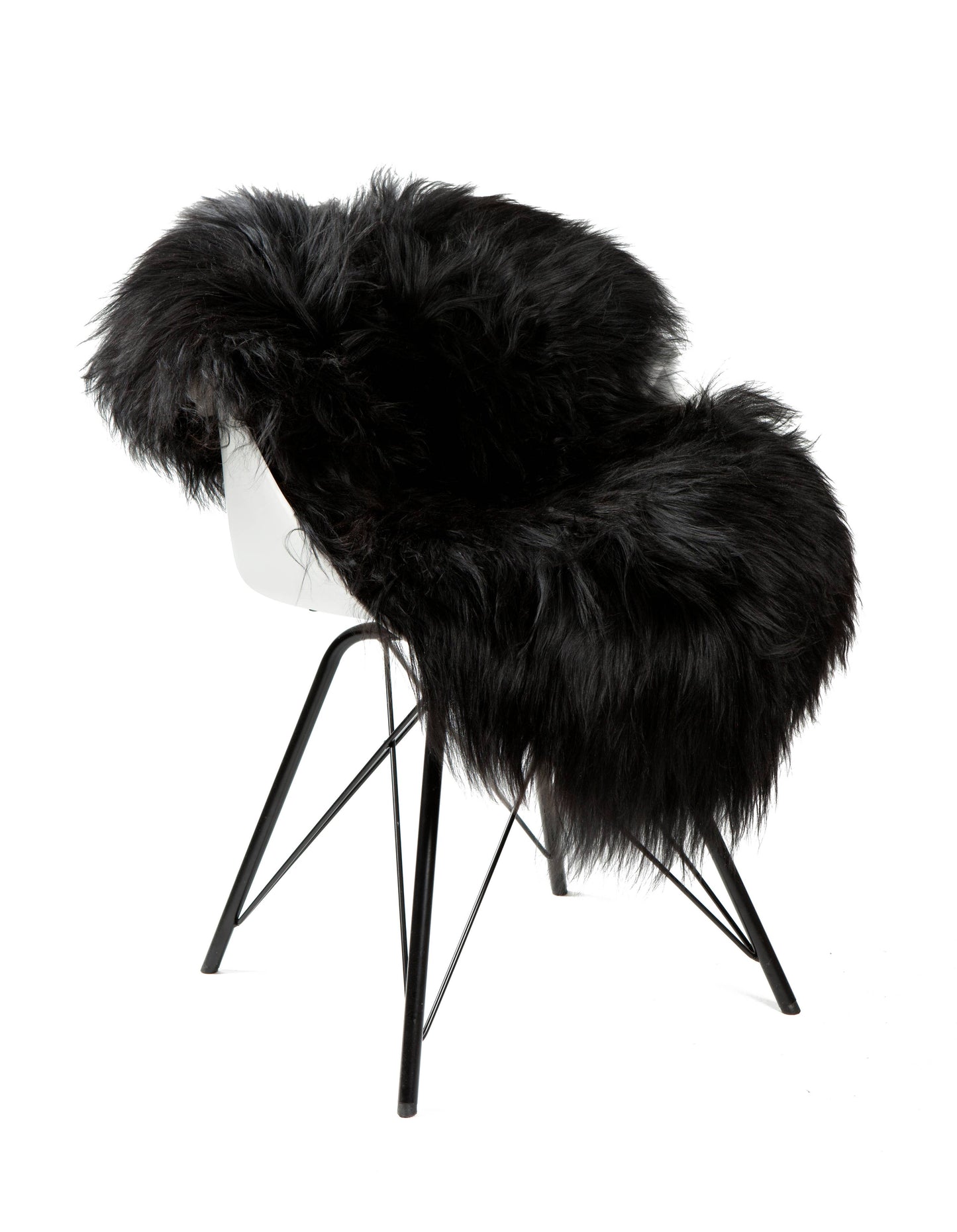 Peau de mouton islandaise noire 90-110cm