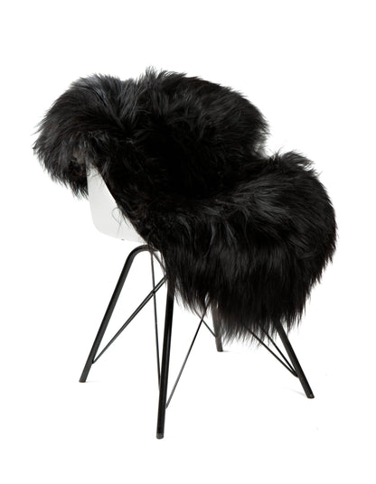 Peau de mouton islandaise noire 90-110cm