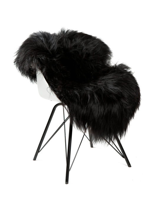 Peau de mouton islandaise noire 90-110cm