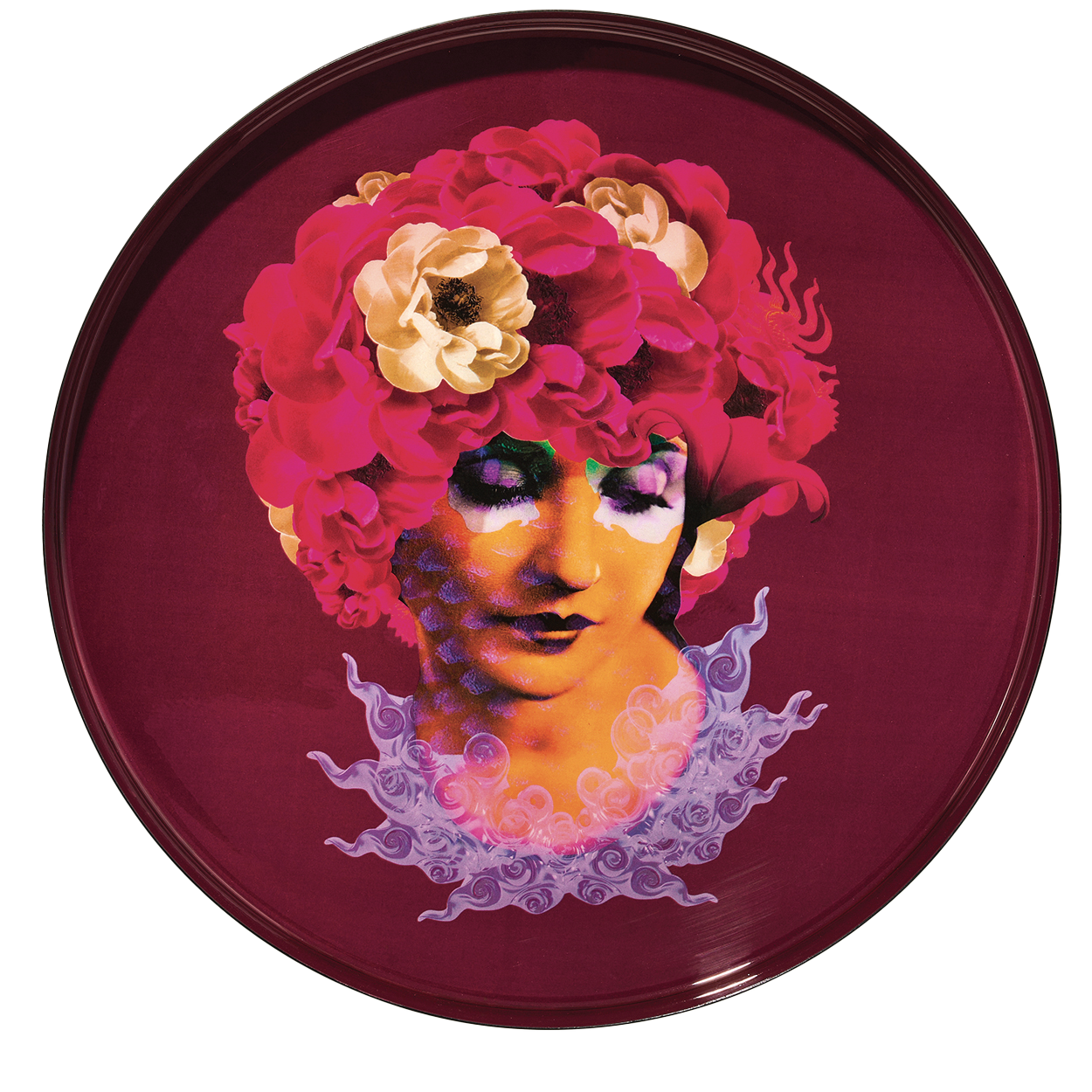 Plateau Rond en Métal Anemone D.30 cm - Gangzaï