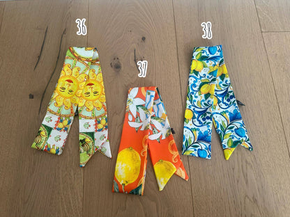 Foulard Twilly, Accessoire pour Sac, Cheveux, Cou en Polyester 88 x 5 cm