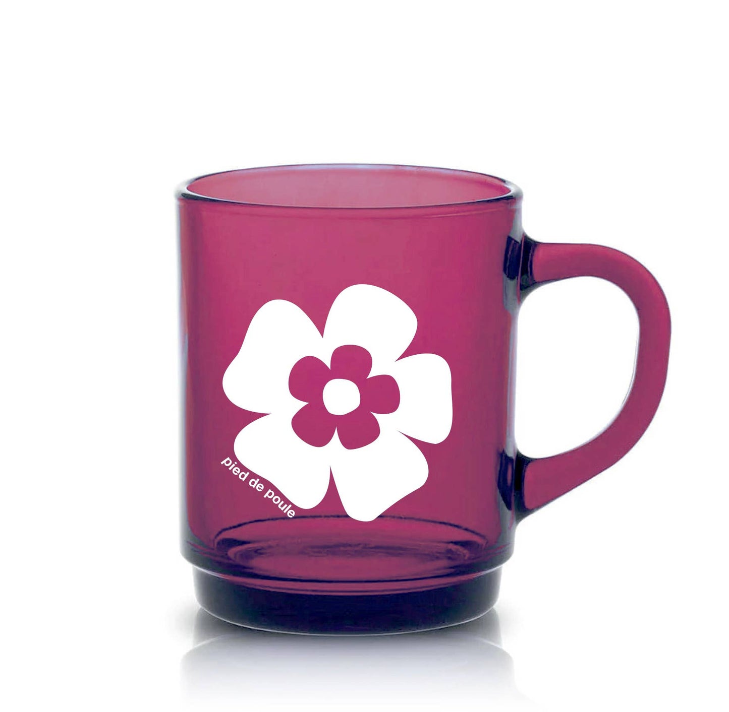 Set de 4 Mugs en Verre Rétros Prunes Fleurs - Duralex