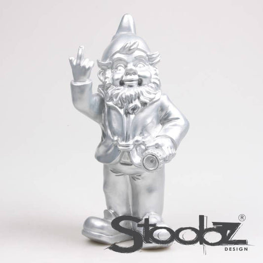 GNOME FUCK YOU SOLAIRE ARGENT 14X16X31 CM