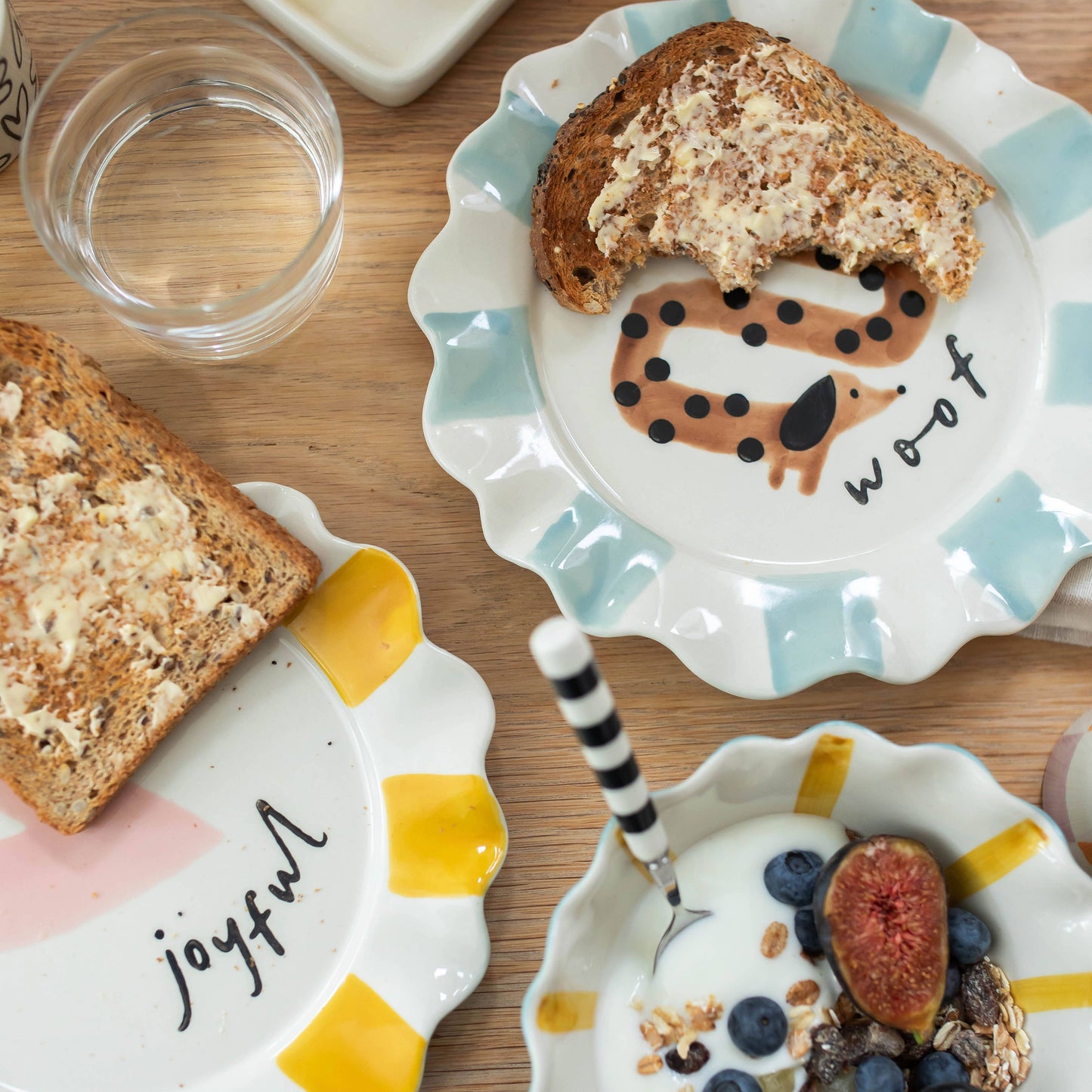 Set de 2 Assiettes Cœur Rose Joyful - Caroline Gardner