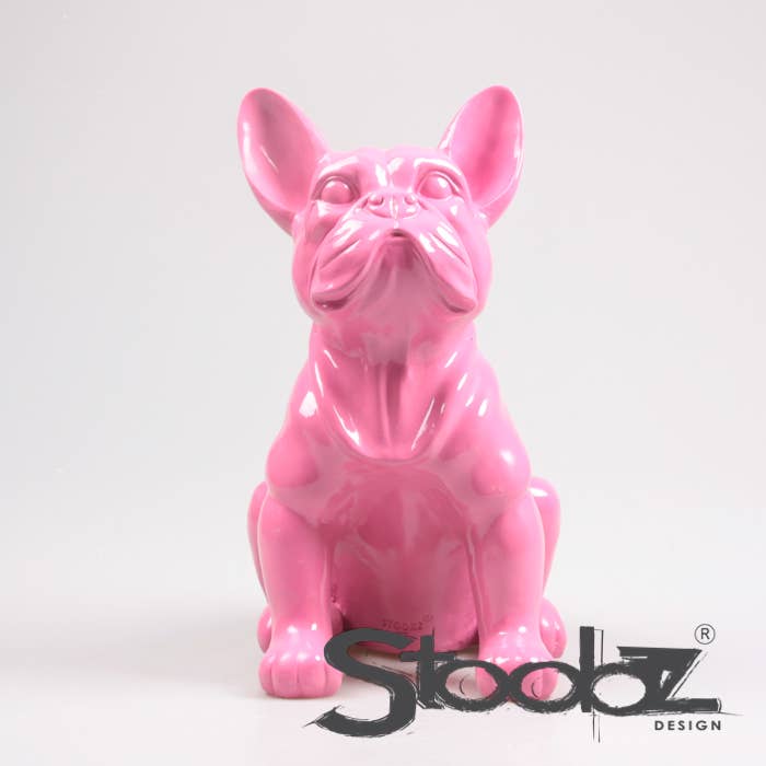 CHIEN BOULEDOGUE FRANÇAIS FUCHSIA 24X20X37 CM STOOBZ DESIGN