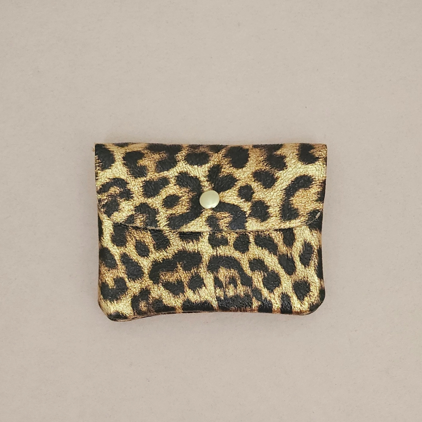 Porte-Monnaie en Cuir de Vachette Métallisé 11x8 cm