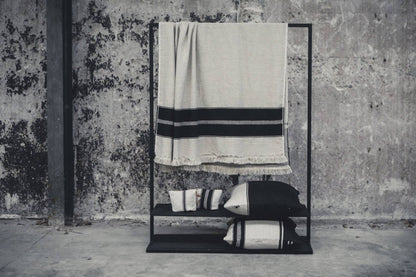 Plaid en Lin et Laine Marshall Multirayures 140 x 220 cm - Libeco