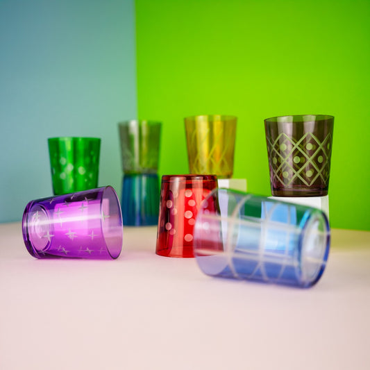 Set de 4 Gobelets en Verre avec Motifs Mixtes - WD Lifestyle