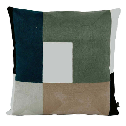 Housse de Coussin Géométrique en Coton Brodé - Haomy