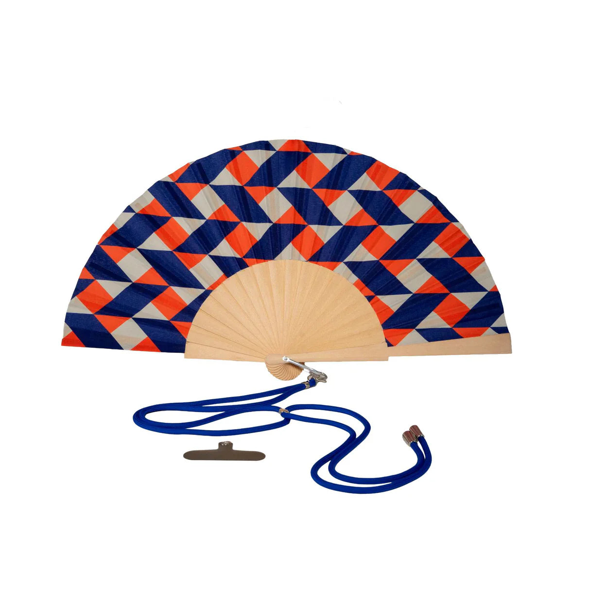 Éventail en Bois et Tissu avec Cordon pour Téléphone - WD Lifestyle