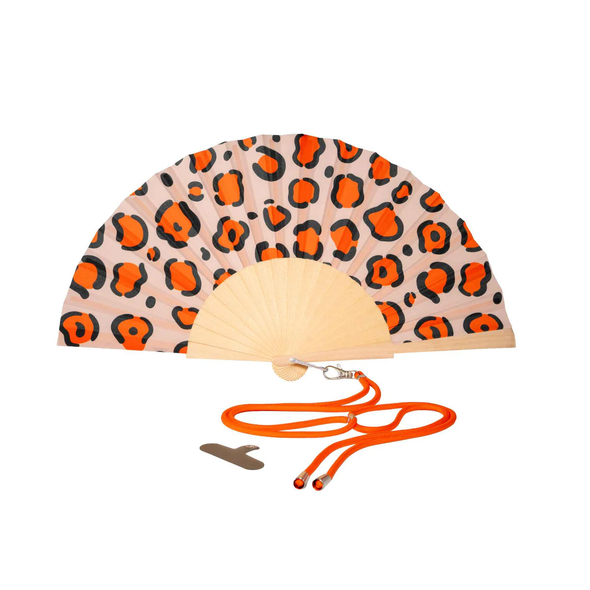 Éventail en Bois et Tissu avec Cordon pour Téléphone - WD Lifestyle