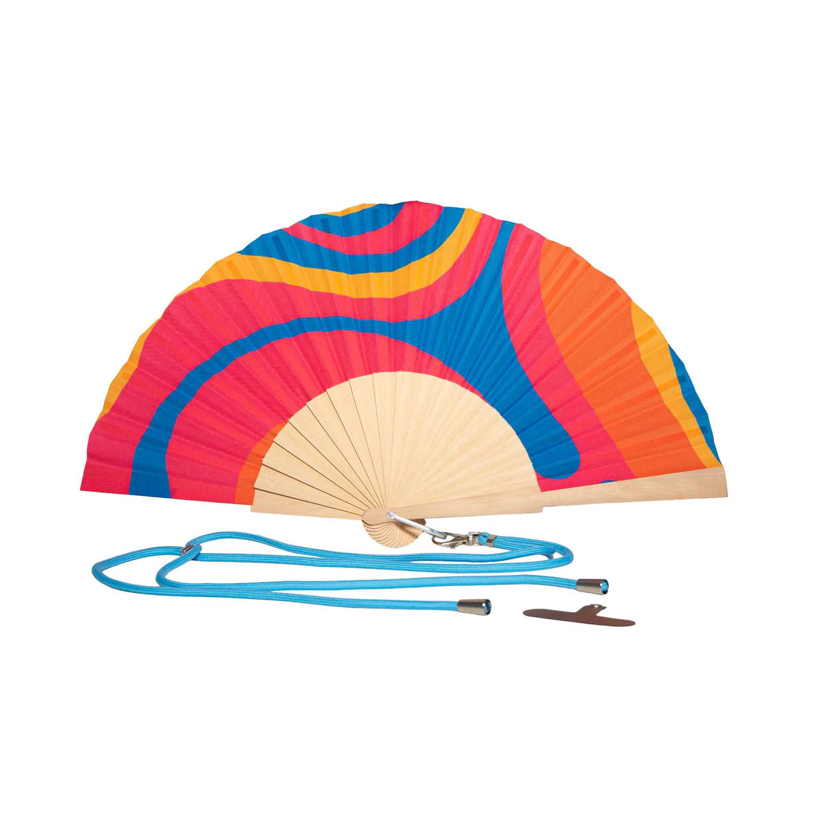Éventail en Bois et Tissu avec Cordon pour Téléphone - WD Lifestyle