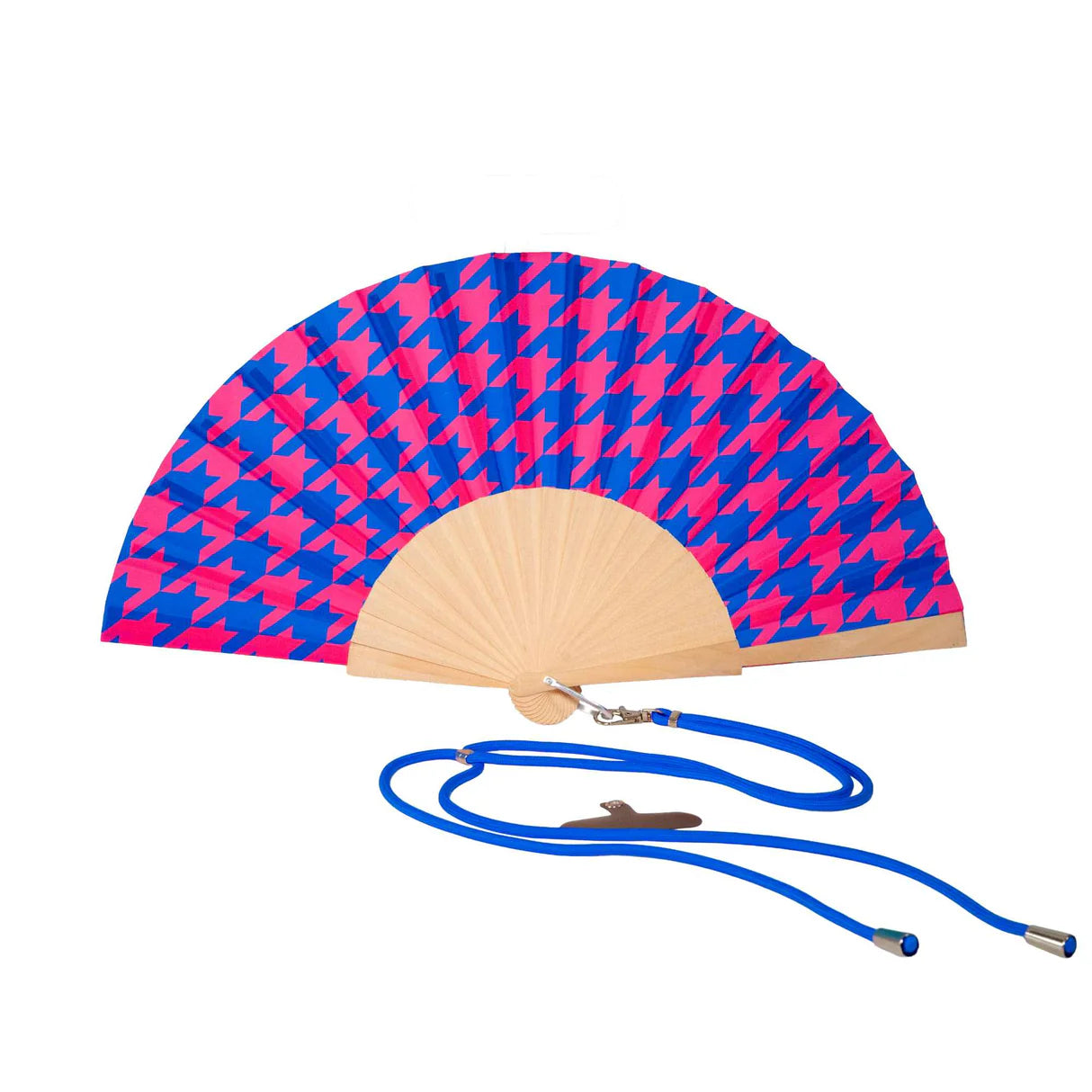 Éventail en Bois et Tissu avec Cordon pour Téléphone - WD Lifestyle