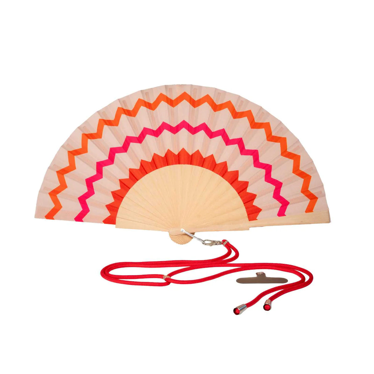 Éventail en Bois et Tissu avec Cordon pour Téléphone - WD Lifestyle